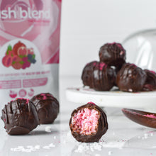Load image into Gallery viewer, Blush Coconut Bites made using Smoov blush blend. Nutrients for health and beauty.