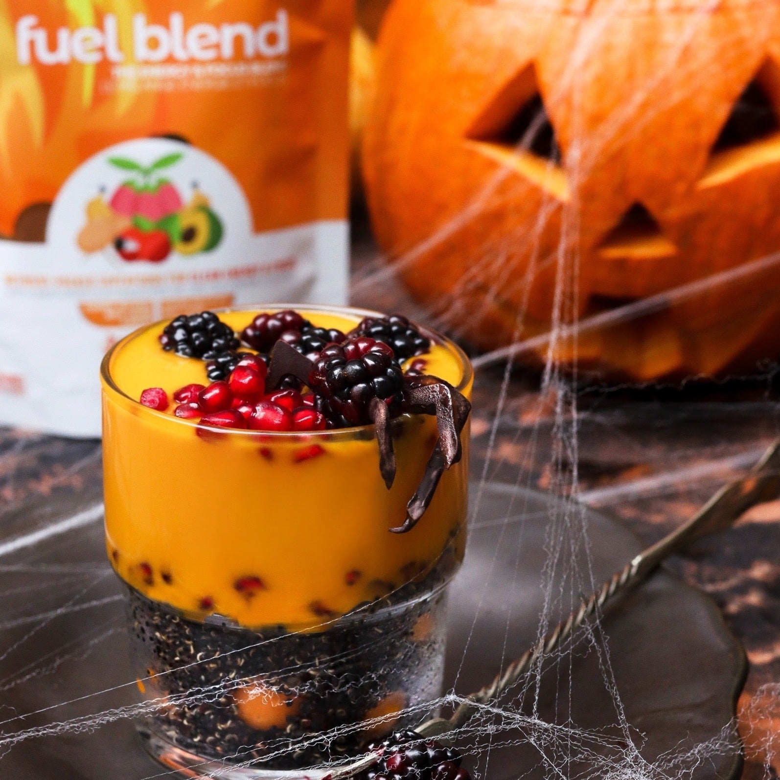 Halloween dessert made using smoov superfood blends and powders. Packed with antioxidants for health & wellness. Keto Friendly