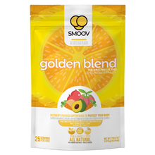 Load image into Gallery viewer, 25 servings of Smoov&#39;s golden blend. Made with camu camu, goji berry, maca, lucuma and carrot. To help prevent or fight cold and flu by improving immune system function and overall health.